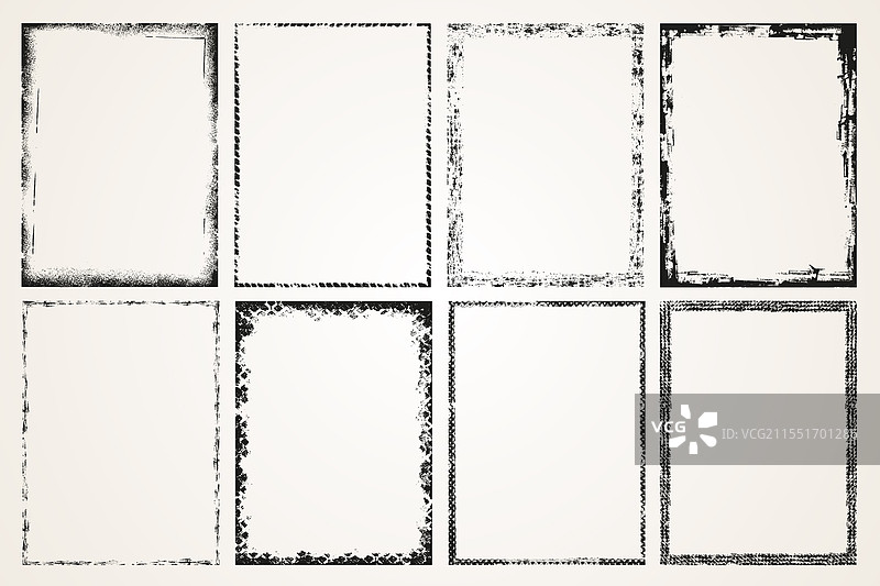 撕裂的旧框架和边框效果叠加图片素材