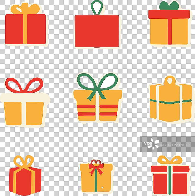 节日圣诞图标和元素套装图片素材