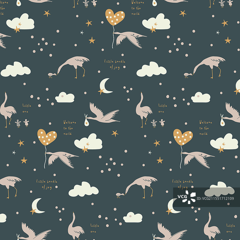 带有婴儿图案的鹳图片素材