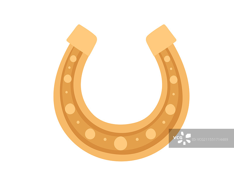 金色马蹄铁幸运符号好运标志图片素材