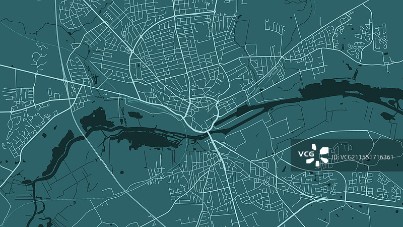 丹麦城市蓝色兰德斯街道地图图片素材