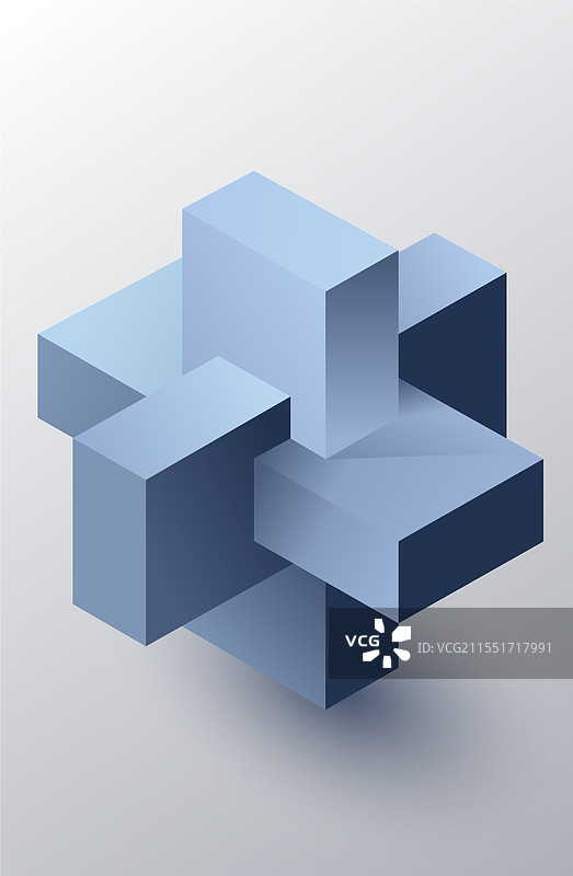 由三维矩形构成的几何图形图片素材