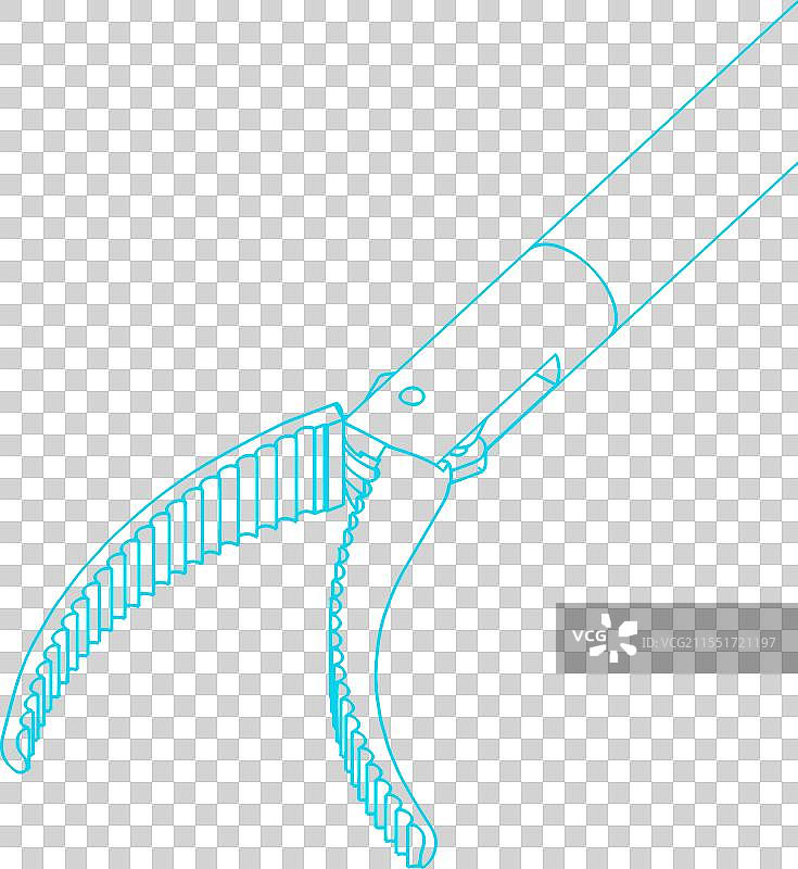 带弯头的腹腔镜钳等距图图片素材