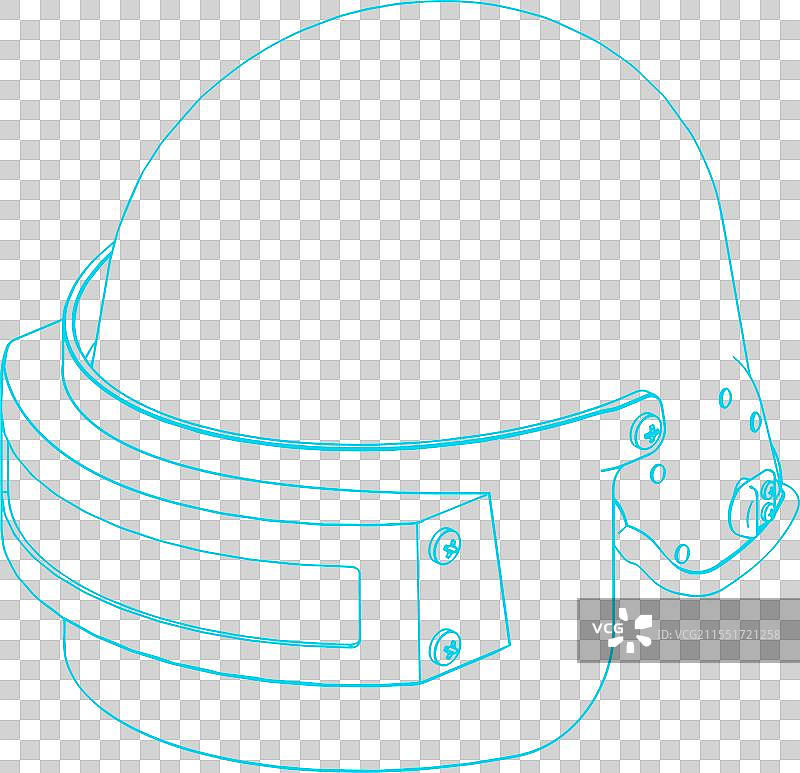 特种部队士兵头盔等轴测蓝图图片素材