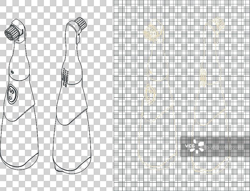 电动牙刷等轴测蓝图图片素材