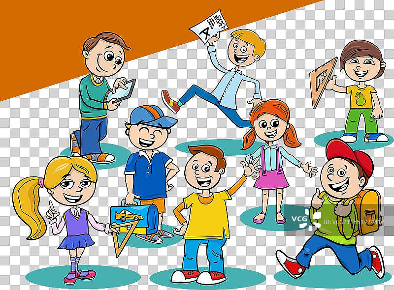 卡通小学儿童角色图片素材