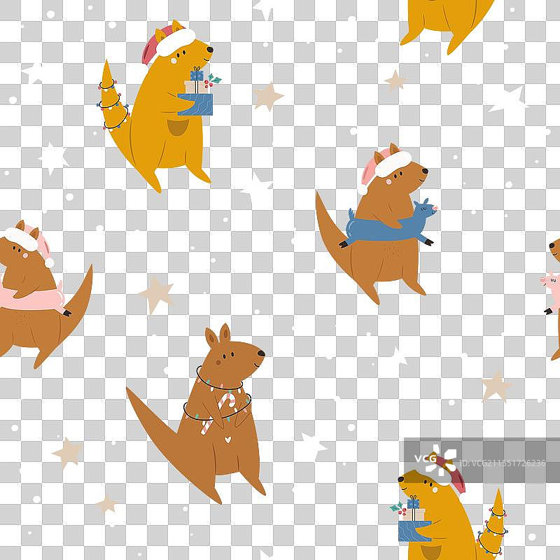 可爱的圣诞无缝图案图片素材