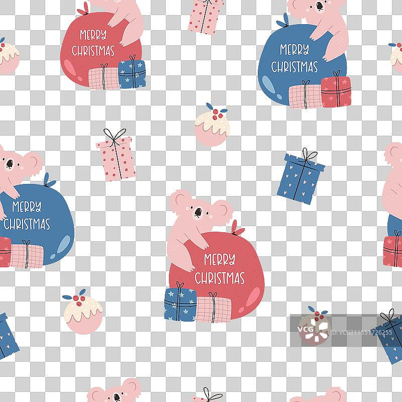 可爱的圣诞无缝图案图片素材