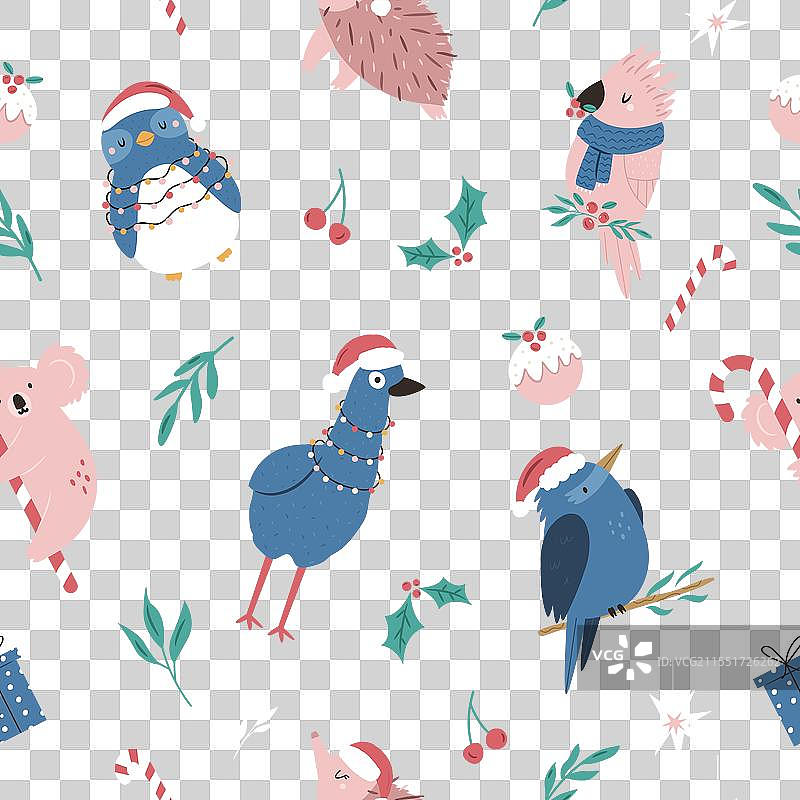 可爱的圣诞无缝图案图片素材