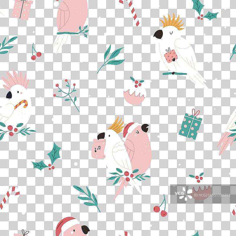 可爱的圣诞无缝图案图片素材