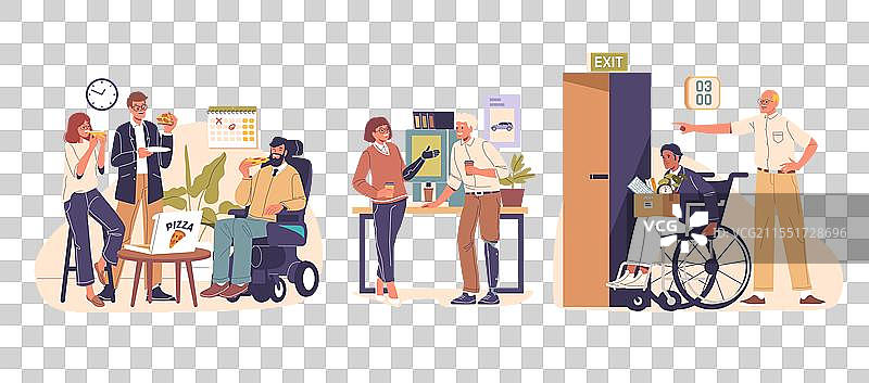 办公室工作流程和不同的情况图片素材