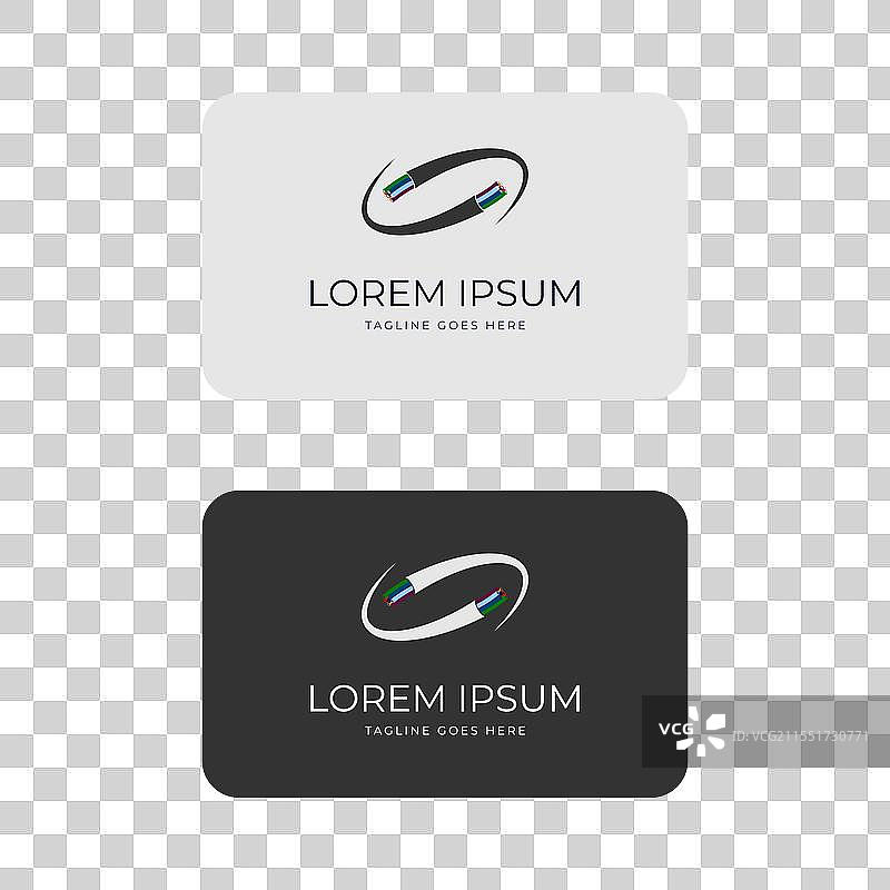 简单极简的光纤电缆logo设计图片素材