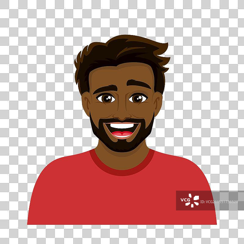 快乐的有胡子的民族男性肖像图标图片素材