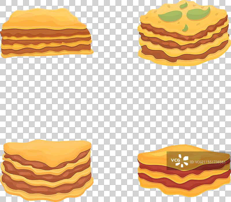 意大利千层面图标集 卡通 美味图片素材