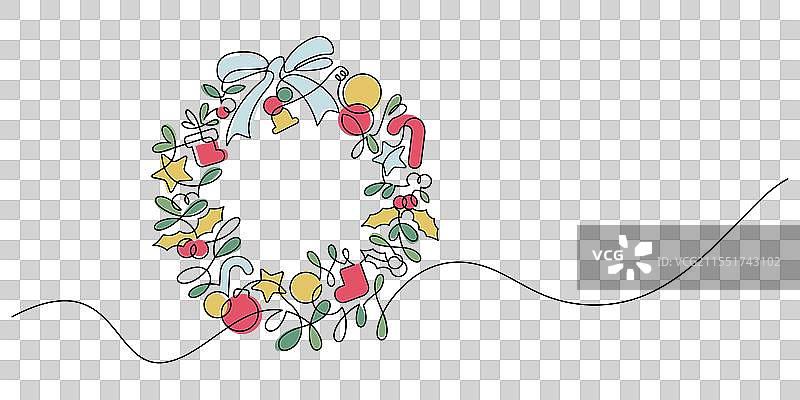 圣诞花环装饰挂件图片素材