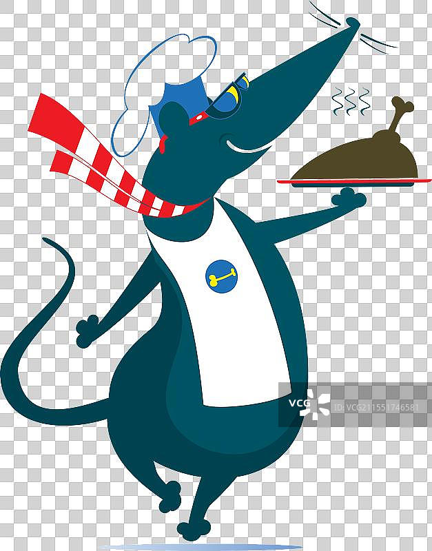 老鼠或小鼠拿着一个装有食物的托盘图片素材