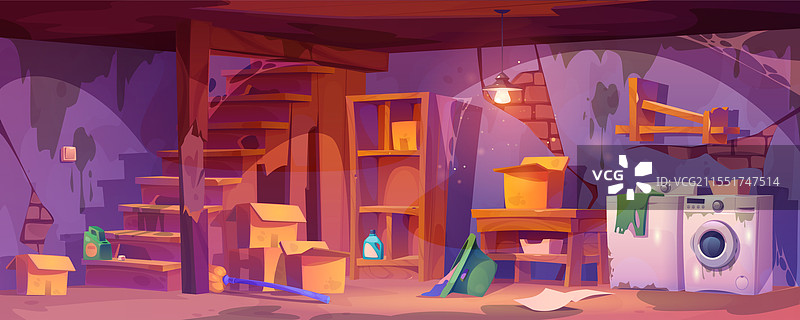 废弃的地下室洗衣房图片素材