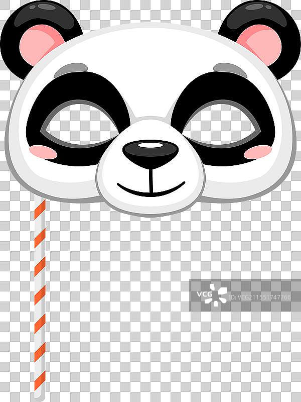 熊猫动物狂欢派对面具节日服装图片素材