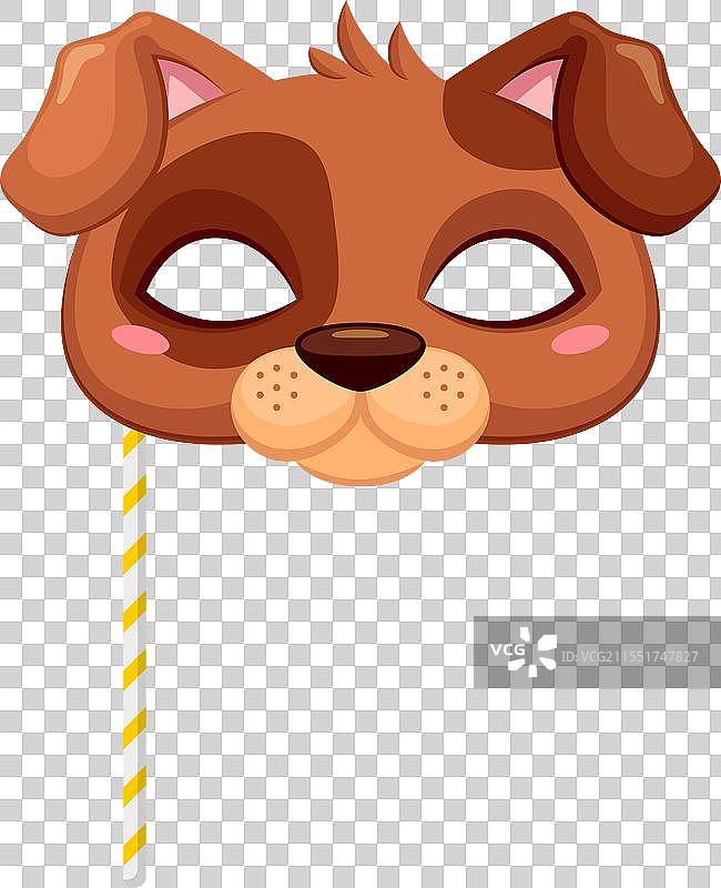 可爱的小狗戴着面具参加动物嘉年华派对图片素材