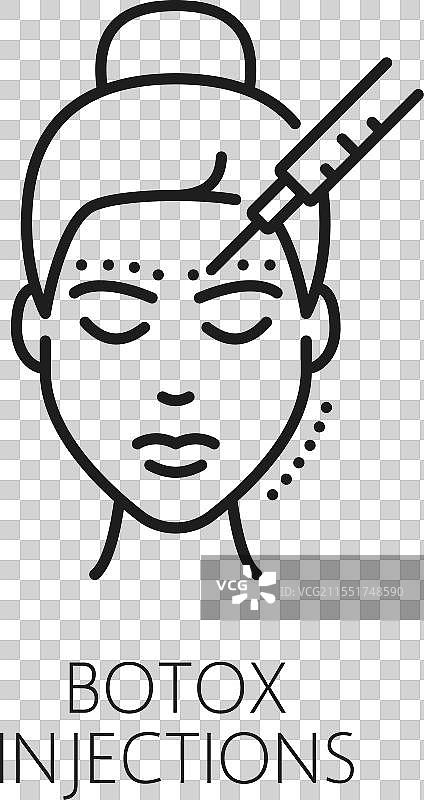 肉毒杆菌注射美容线性图标图片素材