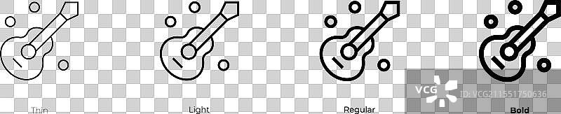 街头表演图标，细体、常规体和粗体风格图片素材