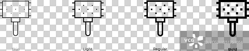 卡巴萨图标，细体、常规体和粗体风格图片素材