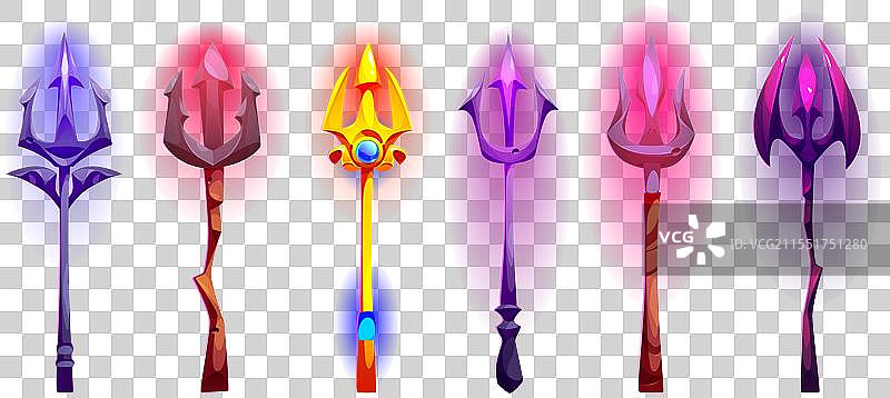 波塞冬或海王星的魔法三叉戟图片素材