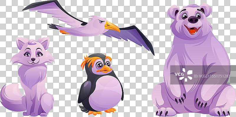 北极动物：北极熊和冬季狐狸图片素材