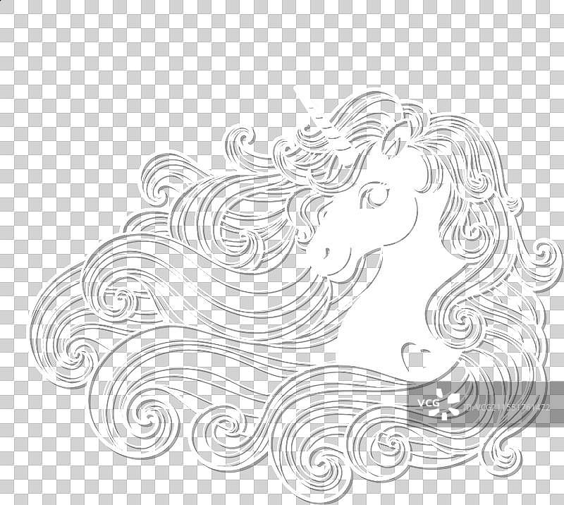 激光切割用独角兽头模板图片素材