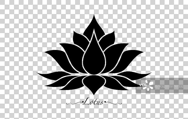 神圣莲花风格化花卉装饰标志图片素材