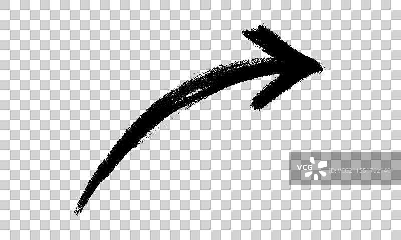 黑色粉笔手绘箭头蜡笔指示器外观图片素材