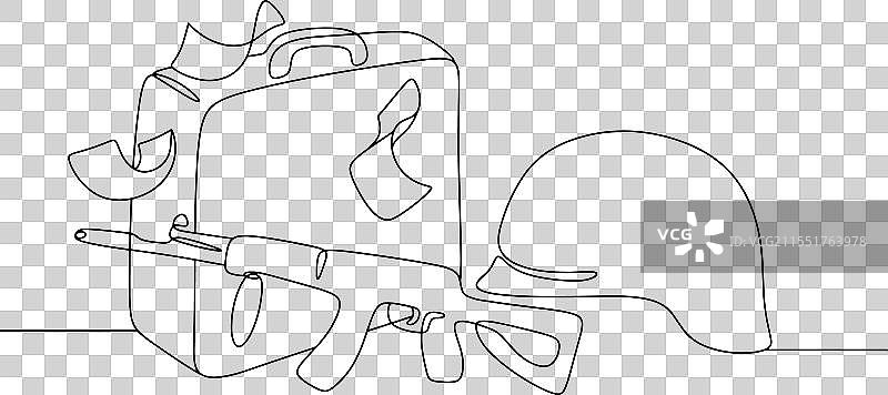 头盔、机枪和钱图片素材