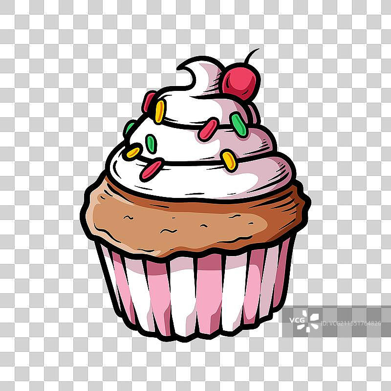 撒满糖霜的奶油松饼，孤立展示图片素材