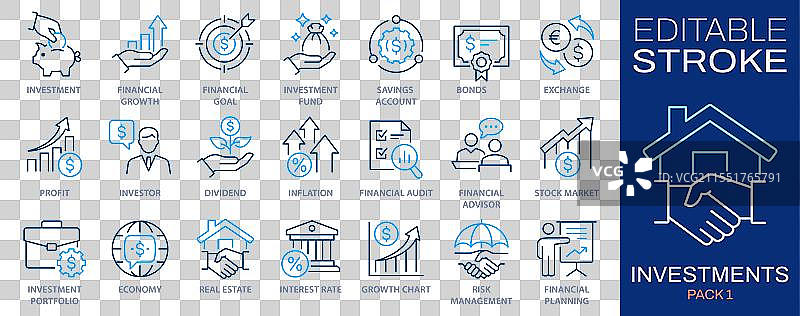 经济金融投资线条图标图片素材