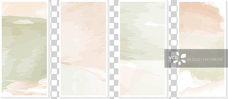 水彩笔触套件横幅模板图片素材