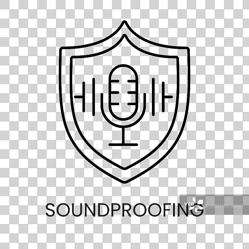 隔音噪音隔离线条图标图片素材