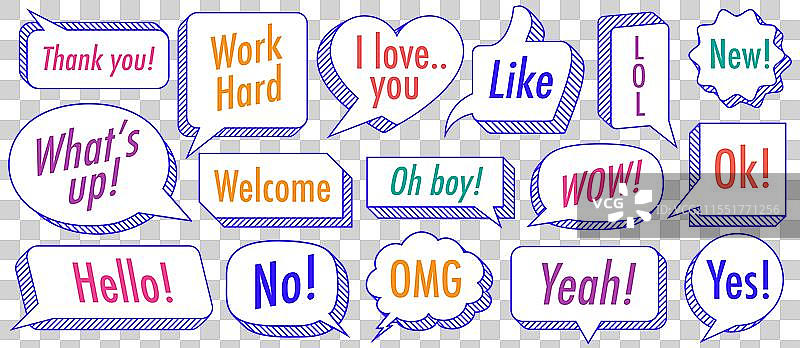 3D风格的云朵对话气泡套装图片素材