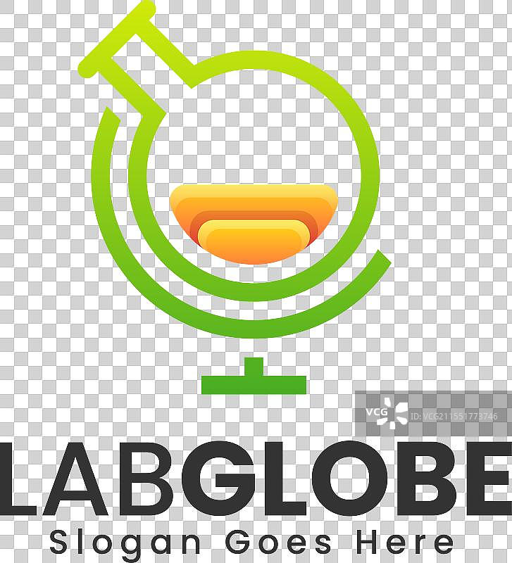 实验室地球标志渐变彩色风格图片素材