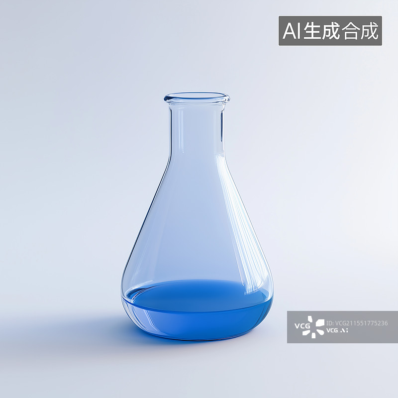 【AI数字艺术】玻璃烧瓶与实验图标图片素材