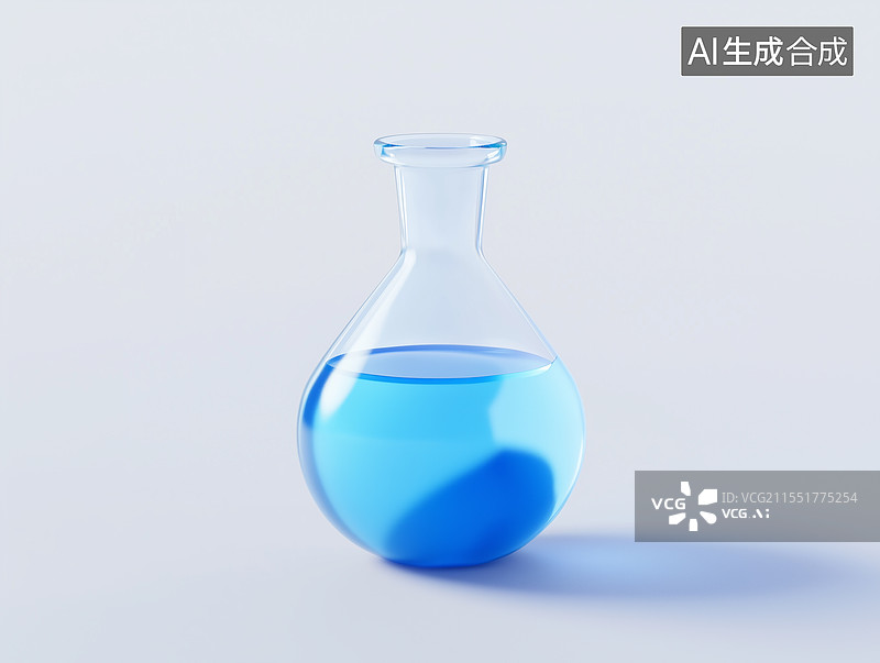 【AI数字艺术】玻璃烧瓶与实验图标图片素材