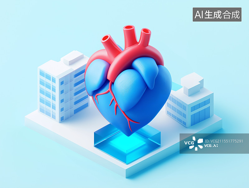 【AI数字艺术】心形电波图案展示图片素材