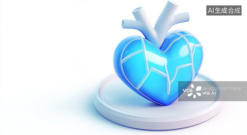 【AI数字艺术】心形电波图案展示图片素材