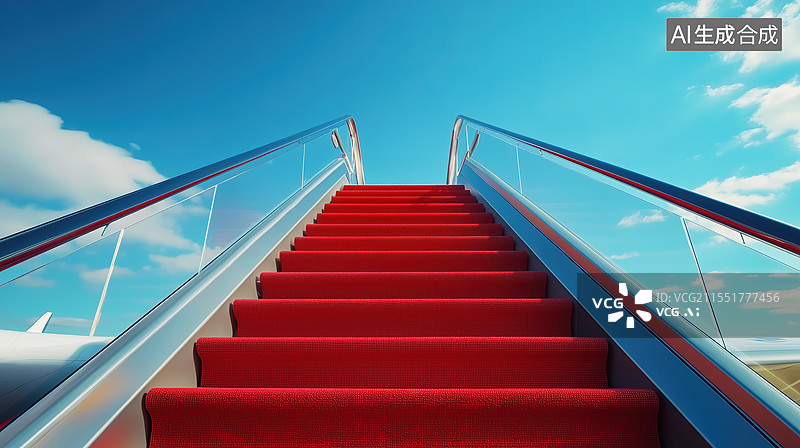 【AI数字艺术】登机楼梯图片素材