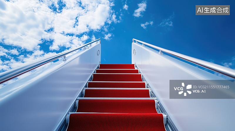 【AI数字艺术】登机楼梯图片素材