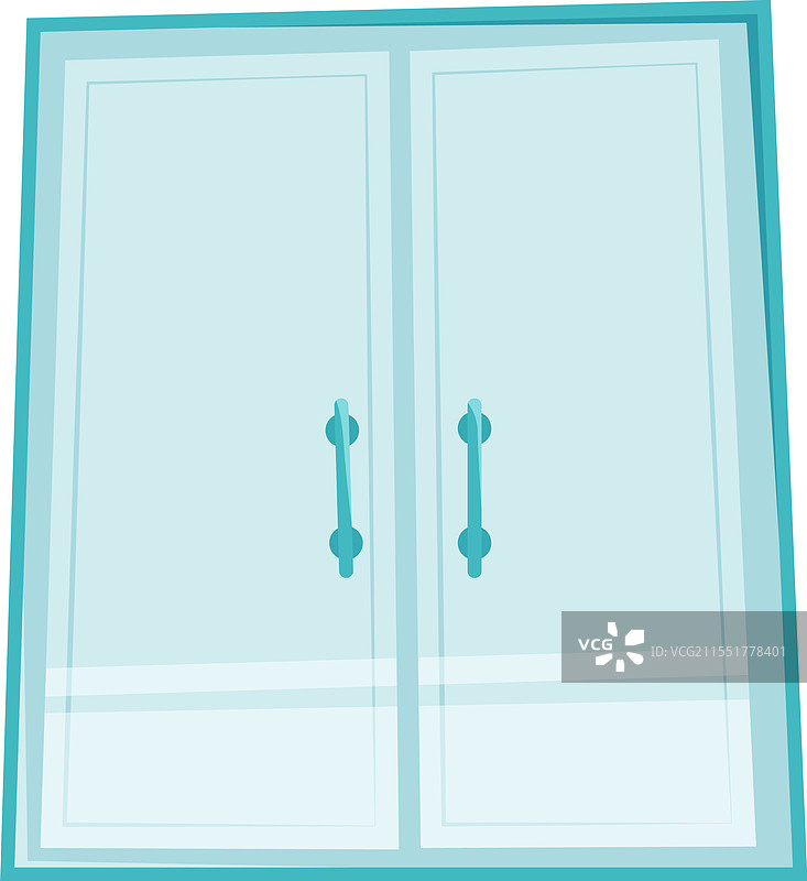 光滑干净的商店玻璃门卡通图标图片素材