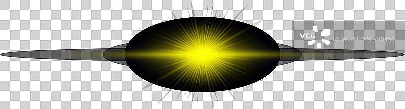 黄色水平光效的镜头光晕图片素材