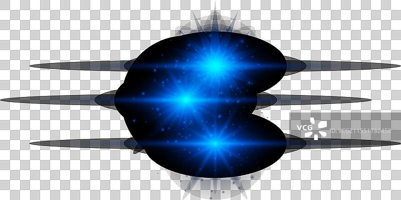 一组蓝色水平光效镜头图片素材