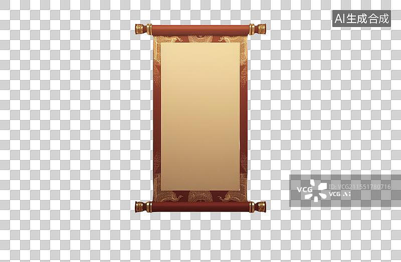 【AI数字艺术】古风卷轴免抠元素图片素材