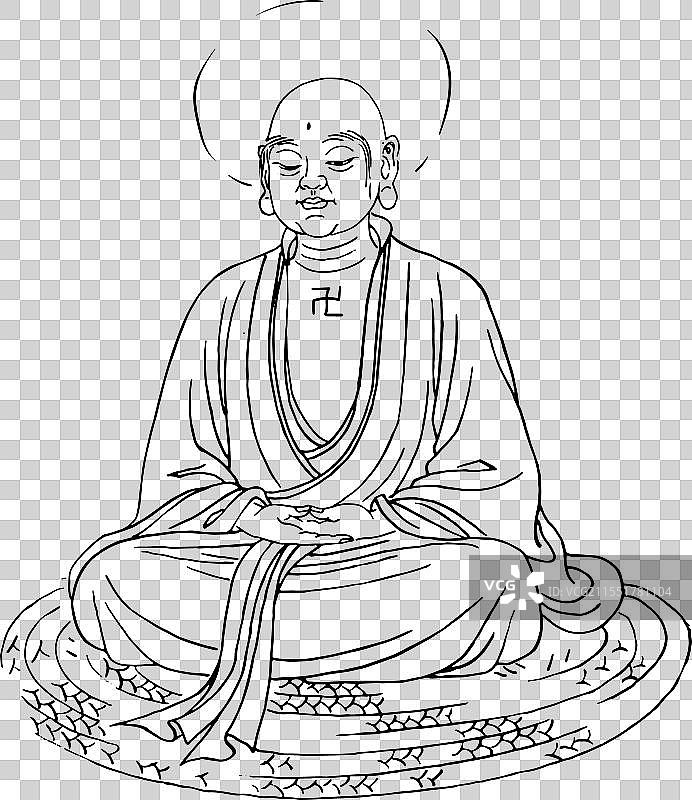 佛祖，西游记，封神演义神仙小说人物插画图片素材