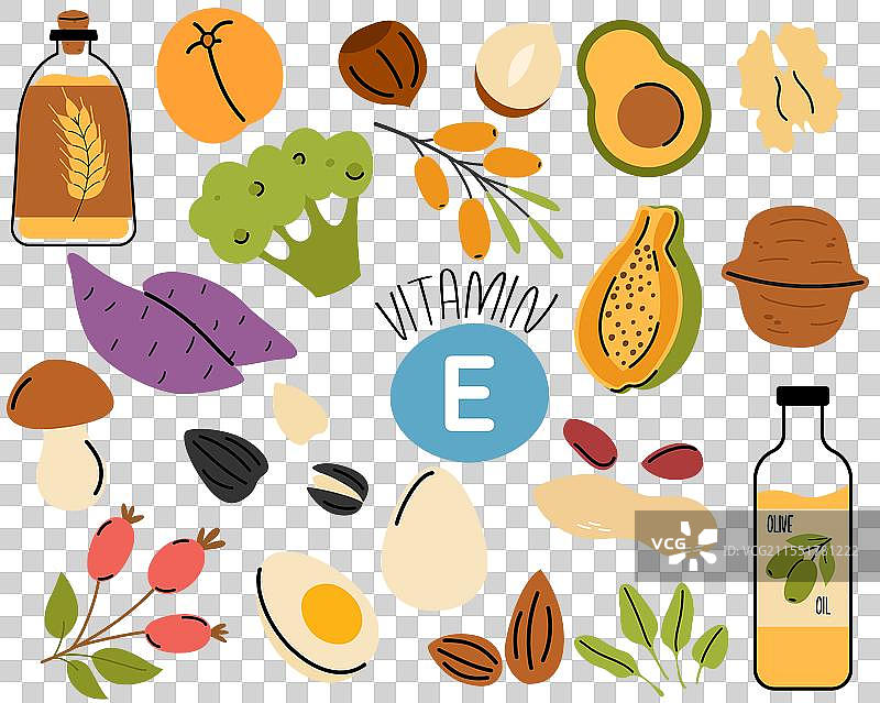 维生素E健康产品组合图片素材